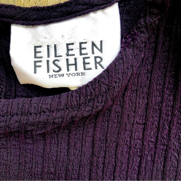 Eileen Fisher Black A-Line Textured Dress Size L - Picture 8 of 8